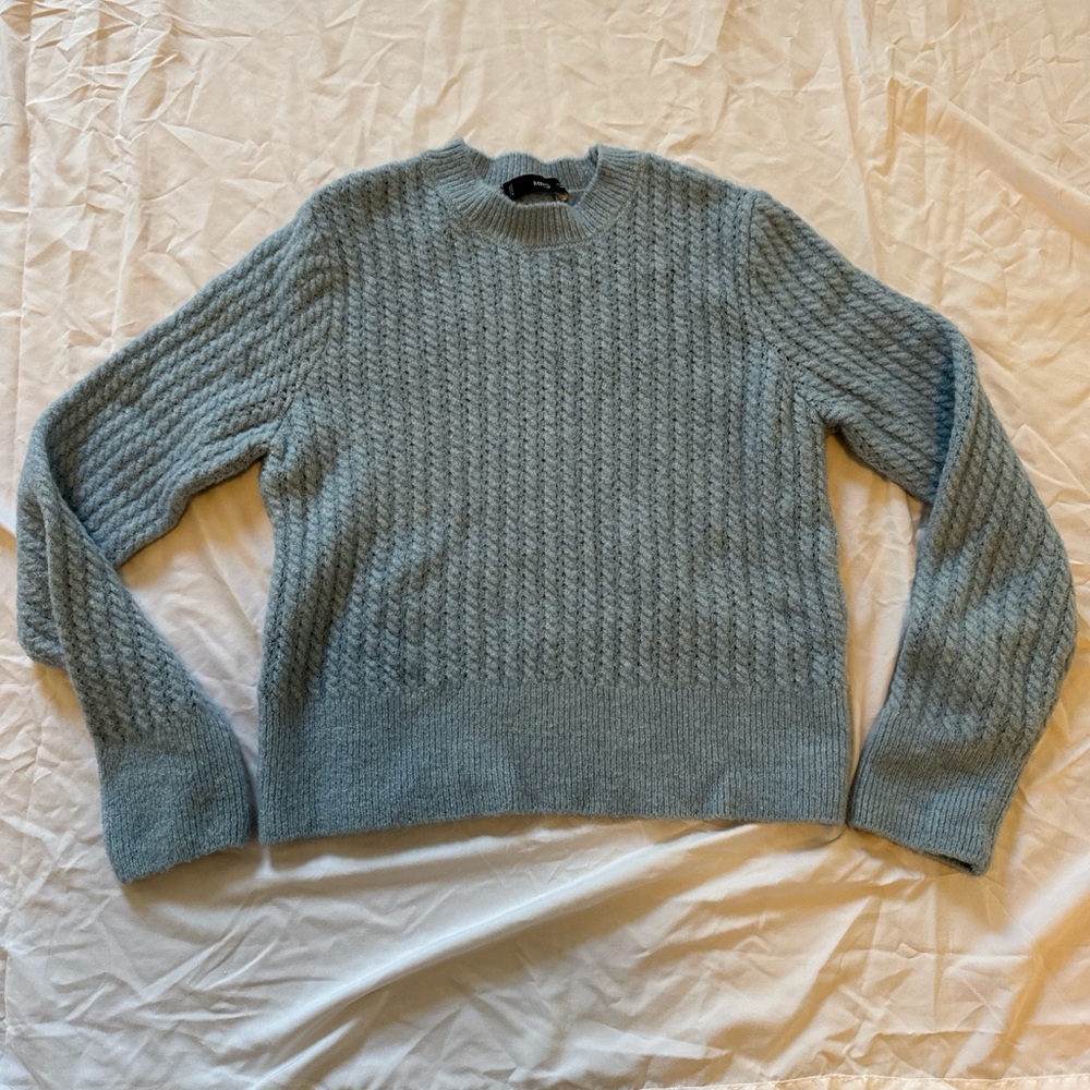 Mango Soft Blue Knit Sweater